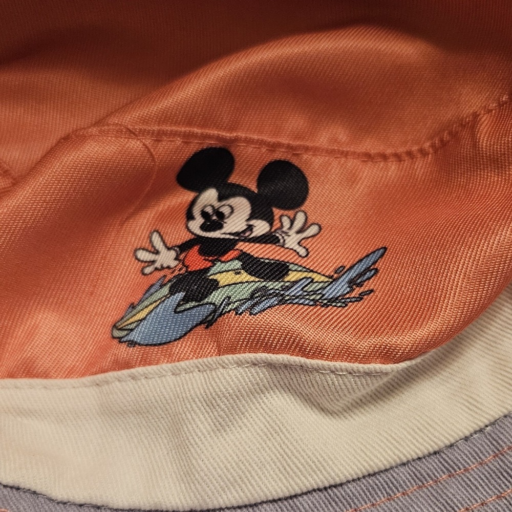 Disney Mickey Mouse Bucket Hat Cap Beach All Over Print Reversible - Picture 4 of 4